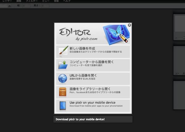 Pixlreditor 画像を開く